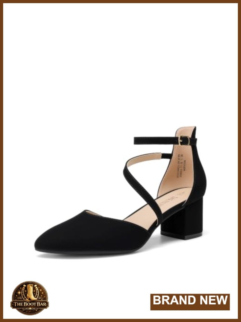 Faux Leather Pump Block Heel Ankle Strap Dress Shoe